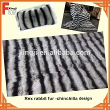 Chinchilla style rex rabbit fur blanket