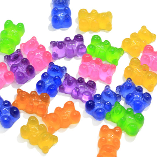 Hot Selling Miniature Gummy Bears Candy Resin Flatback Cabochons 11*17MM GUmmy Bear Candy Embellishment Hair Bow Centers Crafts