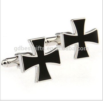 Hot sale black cross cufflinks with expoy