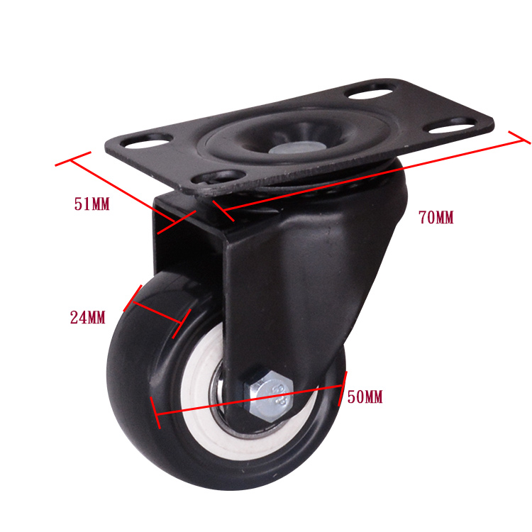 2 Inch Black Pvc Swivel Caster