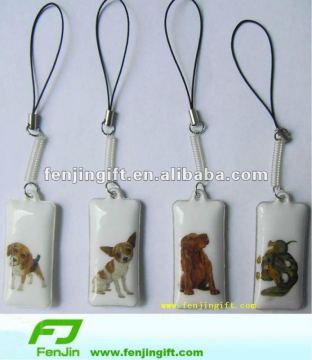 pvc mobile phone screen cleaner with spring cord