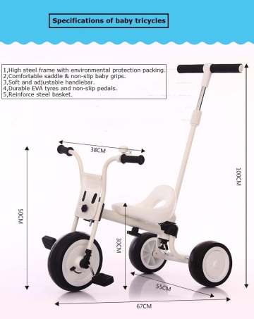 Three wheels bicycles for kids with EVA tyre