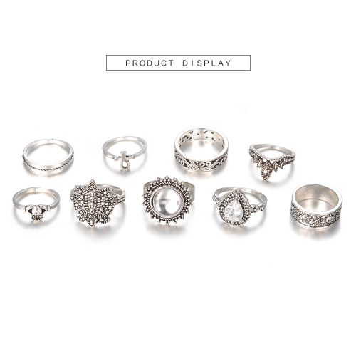 Vintage Knuckle Ring Set for Women Girls Stackable Rings Set Hollow Carved Flowers