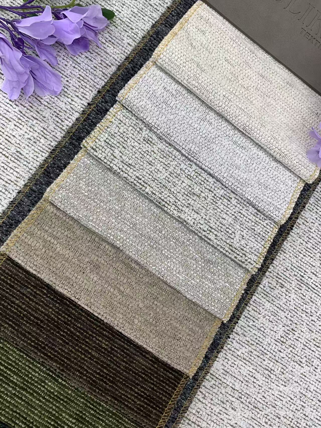 پارچه اثاثه یا لوازم داخلی شنیل راه راه بافت Textured Striped Chenille Upholstery Fabric