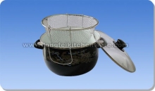24cm Enamel Color Fryer Pot With Decal