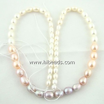 Freshwater rice pearl 4-7mm colored pearl beads LPS0187