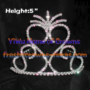 Big Heart Shaped Lovely Rhinestone Crowns