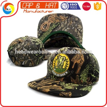 Cotton Wax Printed Fabric Snapback Bush Cap With Embroidery Logo