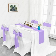 Valentine's Day Lavender Polyester Satin Table Runner