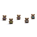 Kawaii Flat Back Resin Bear con ciondolo Bowknot Charms Dollhouse Pretty Toys Bambini Hairclips Accessori per la testa