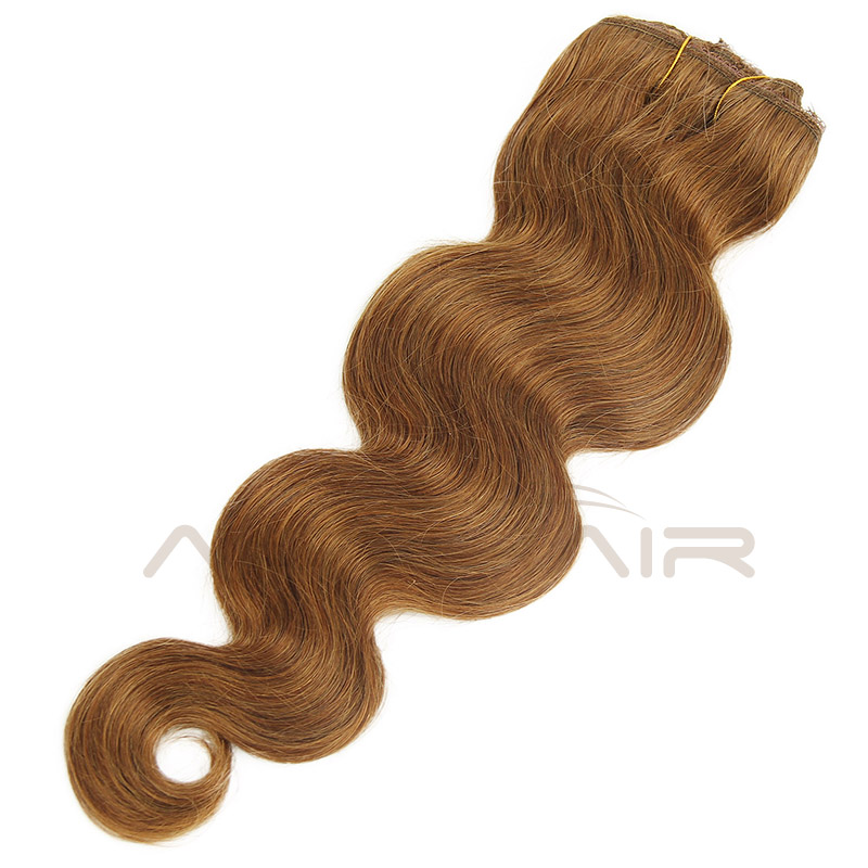Unprocessed 100%  Human Hair Extension Body Wave Brazilian Clip In Hair Extensions Color 8#