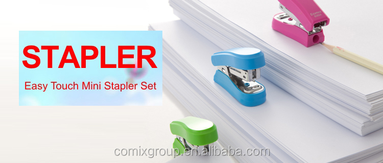 Comix, high-quality plastic stapler set with staples,dual use office stapler with staple remover