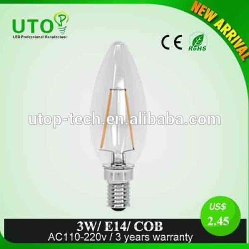 hot sale c35 filament bulb c35 filament candle led lighting c35 filament candle tailed bulbs