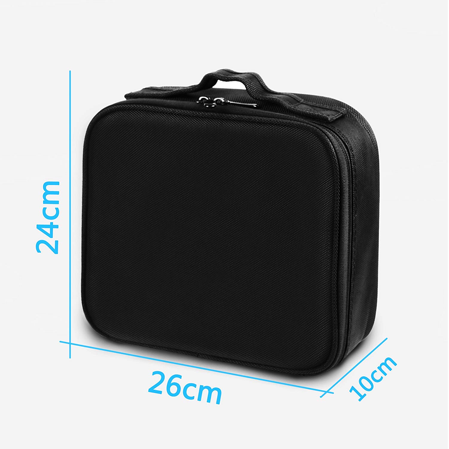 Travel Makeup Case Portable Medium Makeup Organizer Case Makeup Train Case with Adjustable Dividers and Shoulder Strap