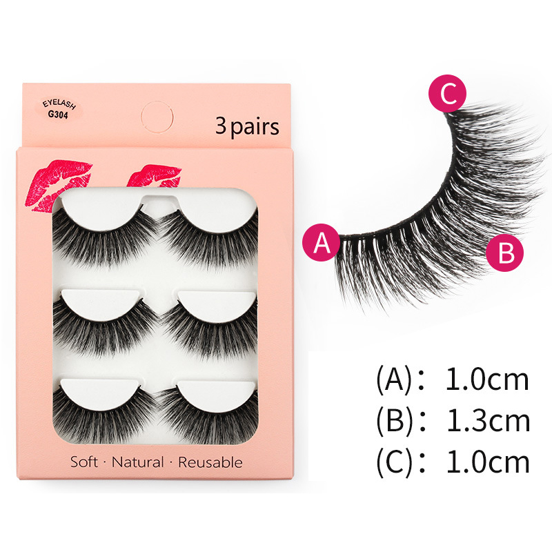 New waterproof mink false eyelashes Thick eyelashes high quality 3d mink false eyelashes 3 pairs wholesale