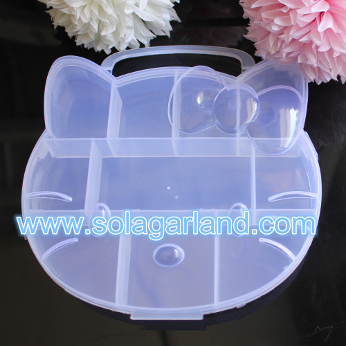 Boîte de rangement en plastique de style Hello Kitty Boîte de rangement de bijoux transparente