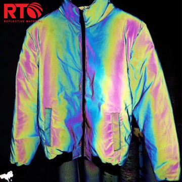 Rainbow Reflective Fabric for Trendy Jacket Clothing