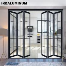 Ikealuminum 2024 Luxury Lowe Glass Slim Frame Bifold Sliding Door
