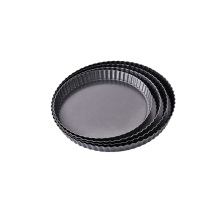 Fluted Carbon Steel Non-stick Jerry Tart Quiche Pan 8.5-11 Inch Removable Bottom