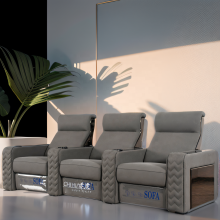 Modern Luxury VIP Gray Leather Recliner Home Theater Seating