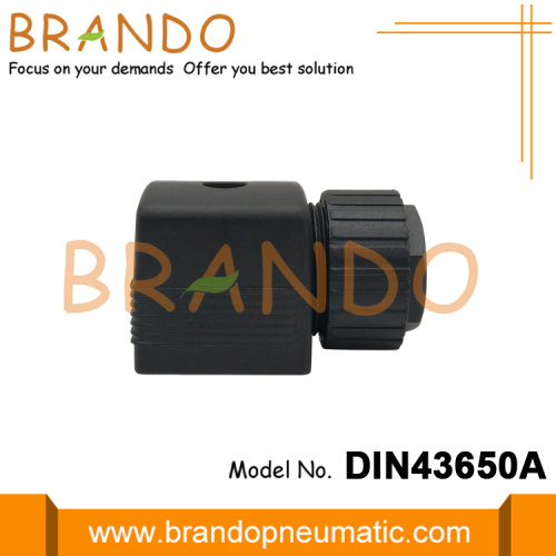 Black DIN 43650A Konektor untuk Burkert Solenoid Valve