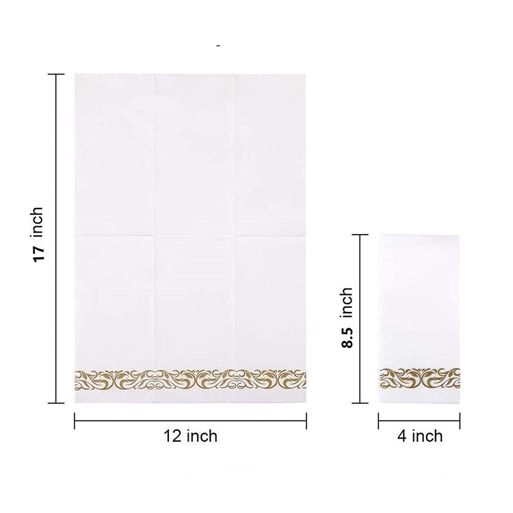 100Pcs Gold Disposable Paper Napkins Guest Hand Towel Napkins for Birthday, Dinners, Wedding, Christmas, Parties