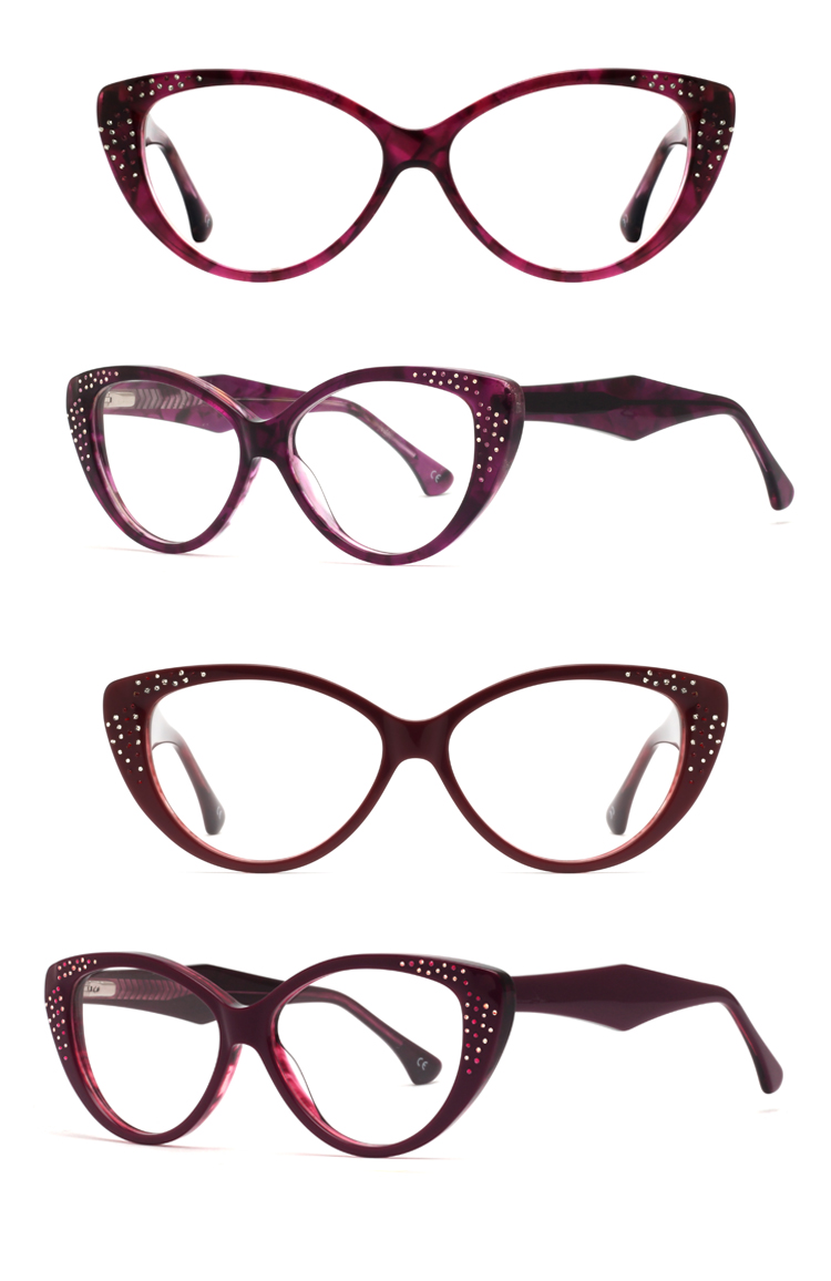 Diamond women acetate optical glasses frame