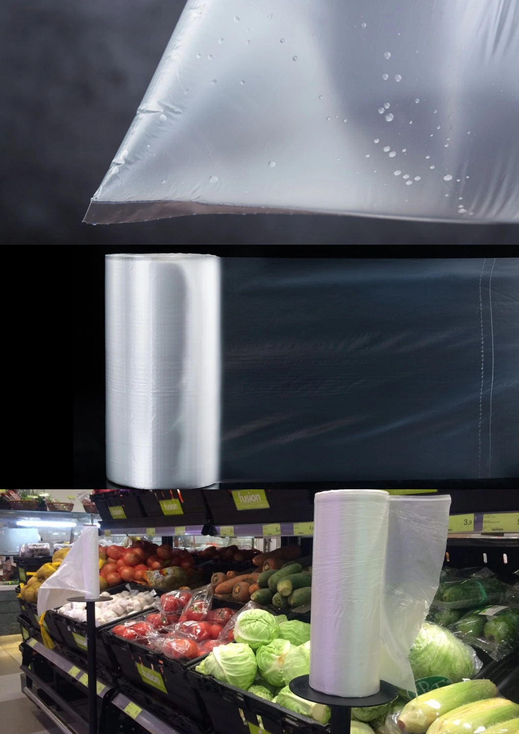 Plastic Transparent Food Packing Bag in Rolls for Vegetable and Fruit Packing in Supermarket