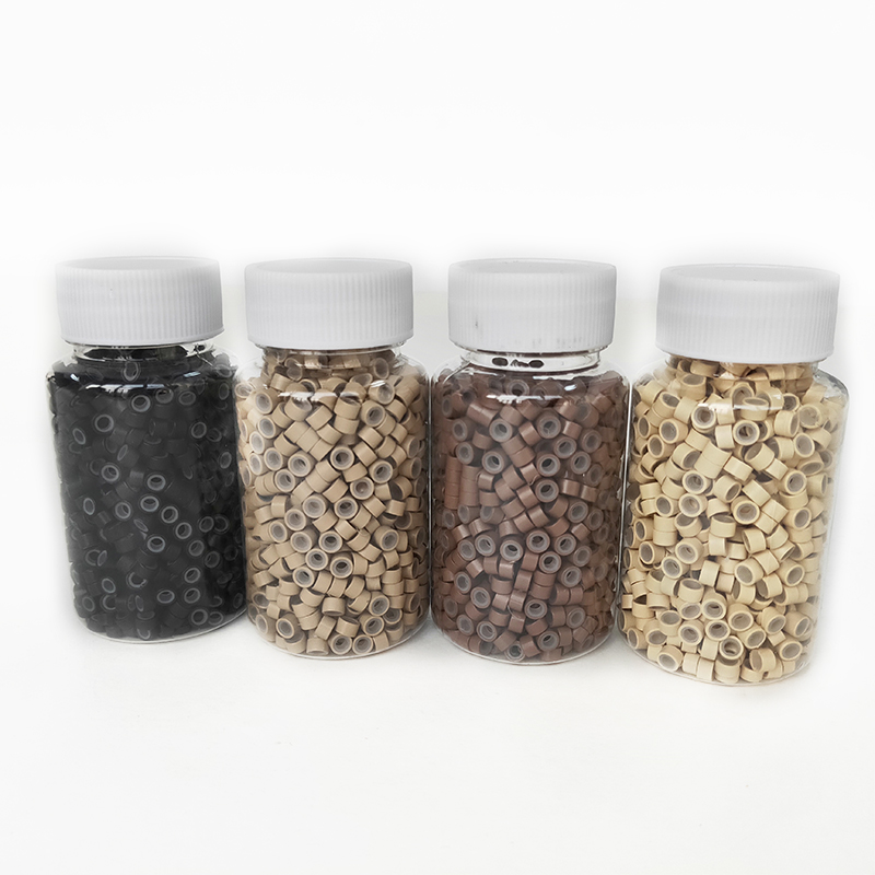 1000pcs Hair Extensions Micro Rings Links Beads i tip Human Hair Extensions Tool 5 mm aluminum silicone beads