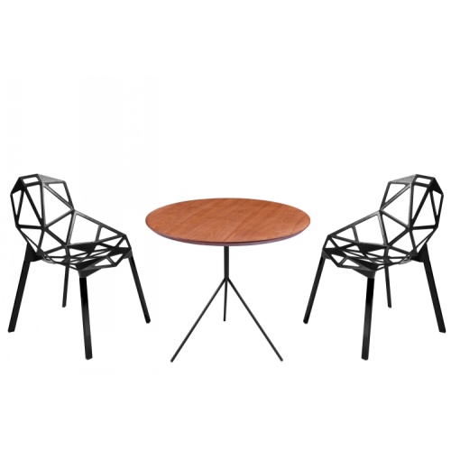 Round Metal Leg WoodTop Restaurant Coffee Tea Tables