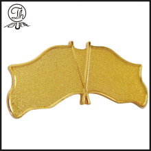 Gold blank flag emblem pin