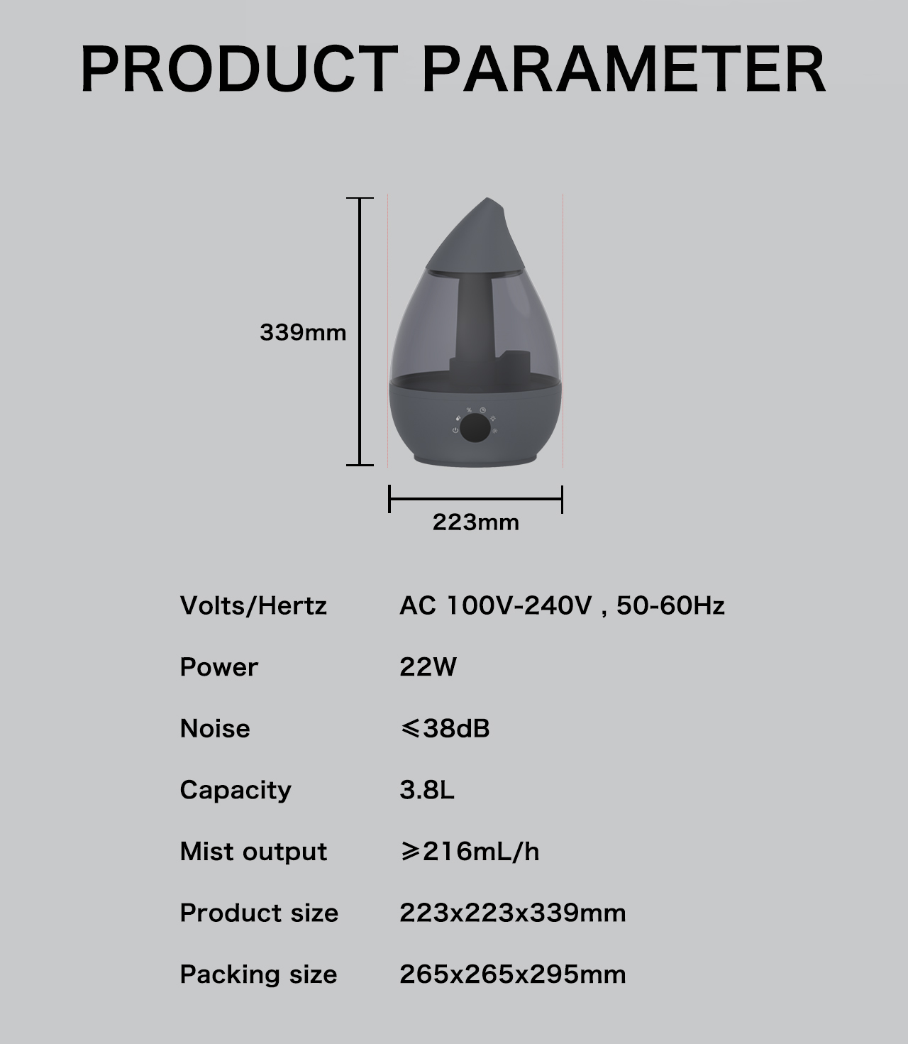 HTJ-2296 humidifier specification HTJ-2296 humidifier specification