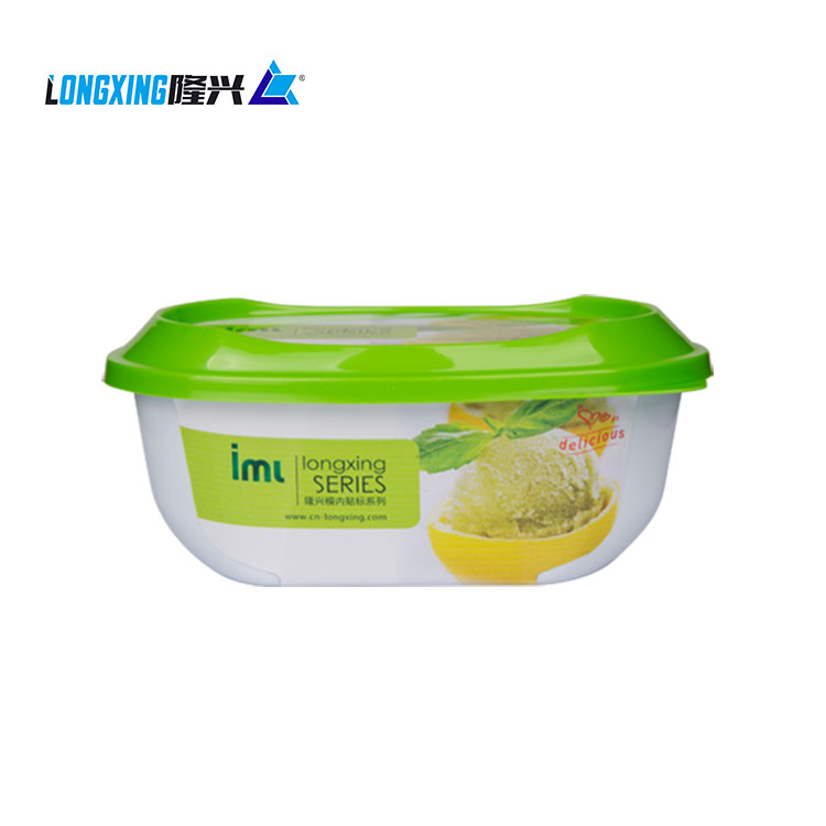 300ml  10 oz plastic Injection in mold labeling IML Ice Cream Container