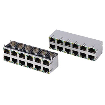 2x6p 차폐 RJ45 잭 커넥터