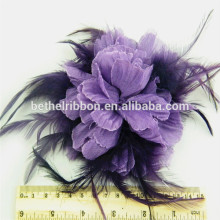Purple feather flower hair accessories wholesale FBW-1015