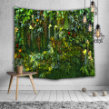 Zielone rośliny Tapestry ścienne Liście lasów tropikalnych Natura Tapestry wiszące na ścianie w salonie Sypialnia Dorm Home Decor