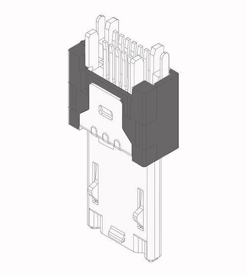 Spina MICRO USB 11P a cavalletto tipo B.