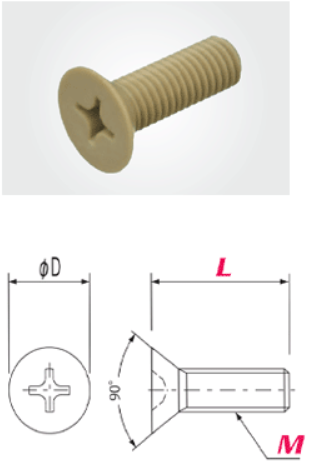 PEEK Phillips flat head screws