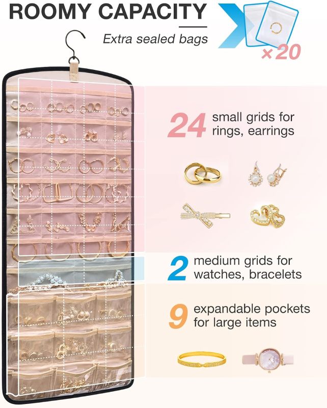 Foldable Jewelry Storage Bag for Earrings Rings Bracelets