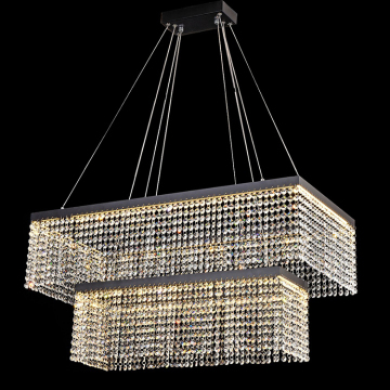 Crystal square modern chandeliers pendant lights