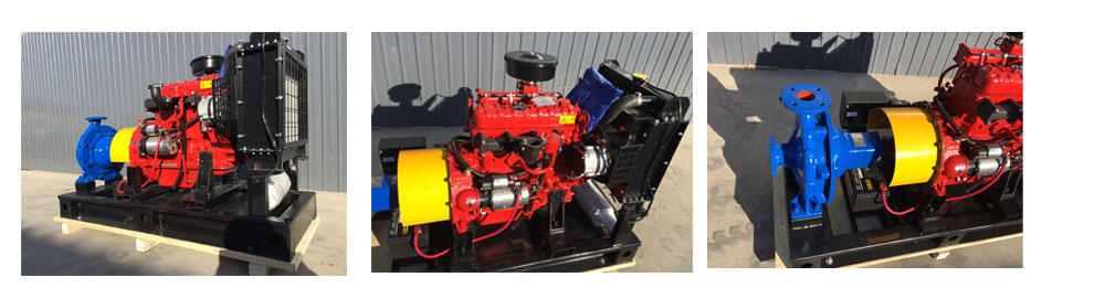 63kW diesel engine 4 inch end suction horizontal clean water pump for irrigation