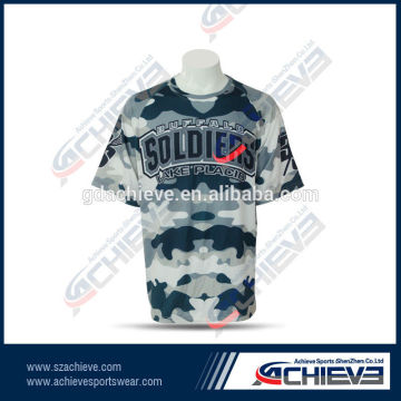 Men dry fit camo baseball t shirts sublimated printing