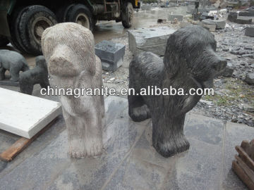 stone standing dog statue