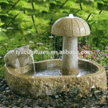 Beautiful outdoor decorative yard art small granite hand carved frog and mushroom stone water fountain