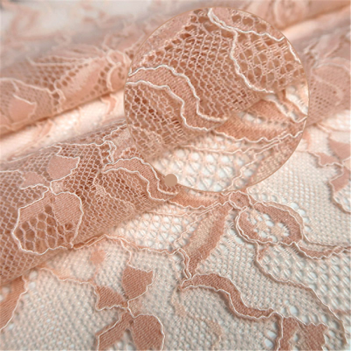 Tissus de robe de broderie de dentelle rose imprimé coton rayonne