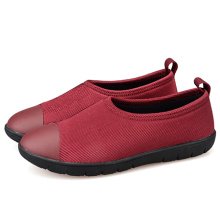 Women Casual Shoes Elastic Material 4 Colors No Shoelace Convenient Pansy Comfort Walking Shoes