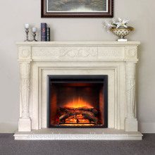 Popular Design Hand Carved rustic stone fireplace