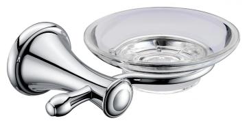 Elegant soap holder with glass dish