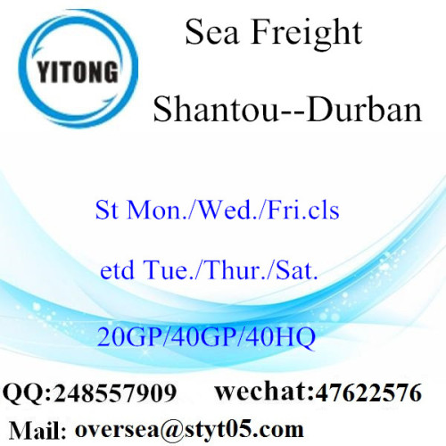 Shantou hamn sjötransport till Durban