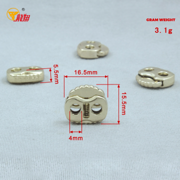 Scallop Dual Hole Metal Spring Cord Lock